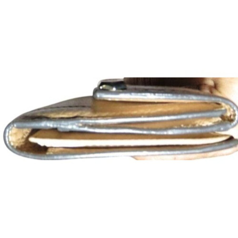 Gucci Vintage Gold Metallic Italian Leather Continental Bifold Flap Long Wallet - Picture 11 of 14